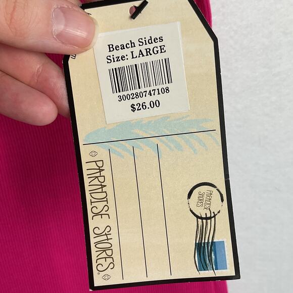 Paradise Shores Basic Ribbed Beach Sides Tank Pink Large NWT - Picture 6 of 11